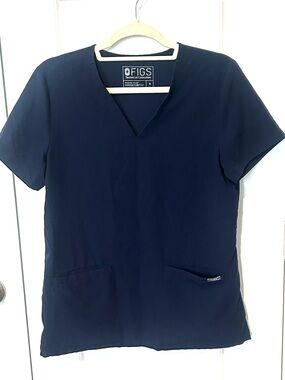 FIGS Navy V-Neck Medical Scrub Top Small